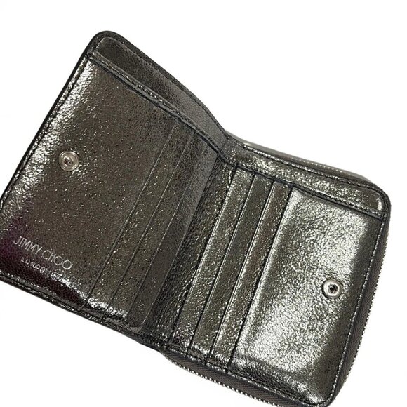 JIMMY CHOO Regina - Silver Leather Bifold Wallet 141-080125 - Picture 3 of 5